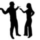 Bollywood Couple fighting silhouette