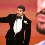 Bad Bunny during a public appearance after winning Album of the Year
