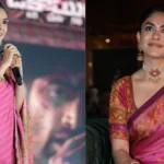 Mrunal Thakur performing action stunts in a saree for the movie Dacoit