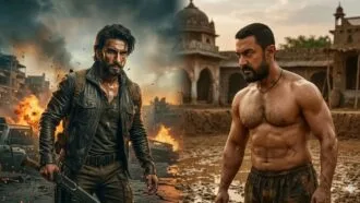 Ranveer Singh Dhurandhar 2 and Aamir Khan Dangal box office comparison AI image